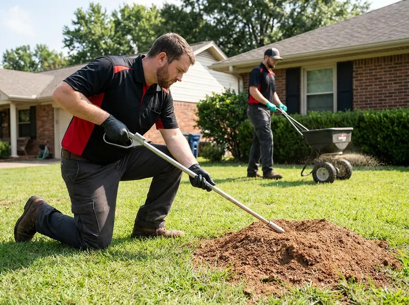 Fire Ant Mound Eradication & Lawn Broadcast in Little Rock, 